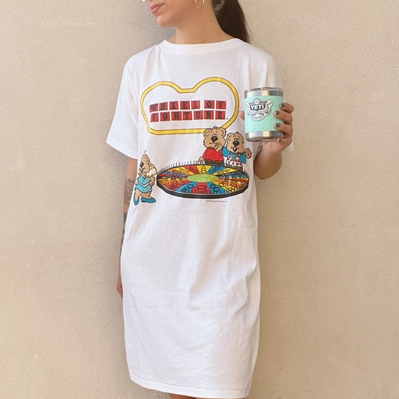 ‘87 Wheel of Fortune 🔮 Vintage B.J. Frog Sleep Tee - Picture 1 of 5